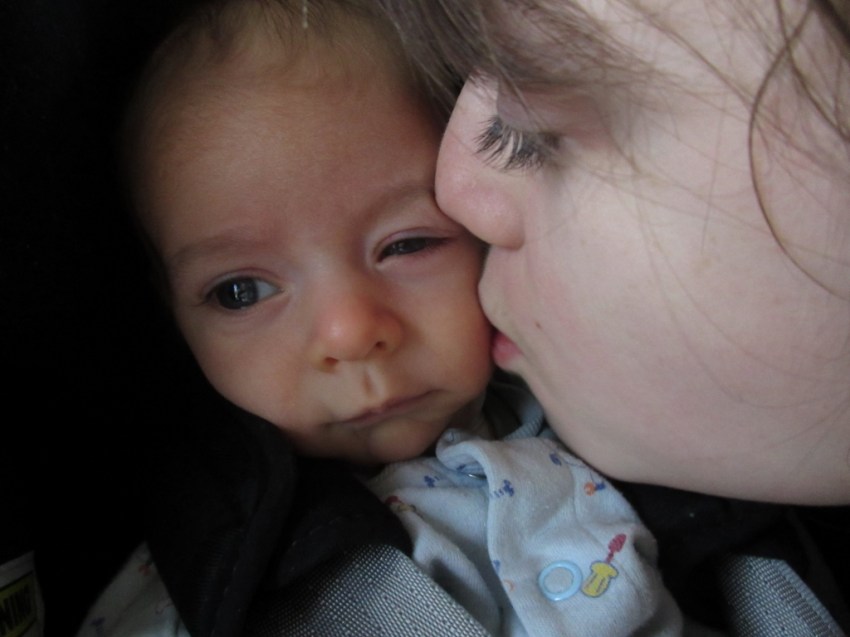 Timothy is imparted patience for enduring his carseat