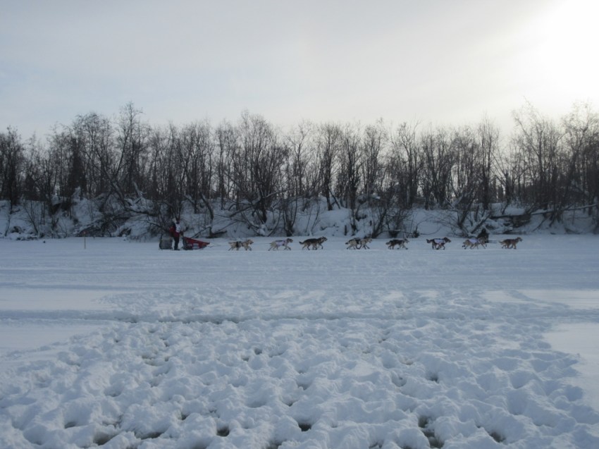 The foreground is where we walked out on to the river; the top was slushy from recent rain and warm temps