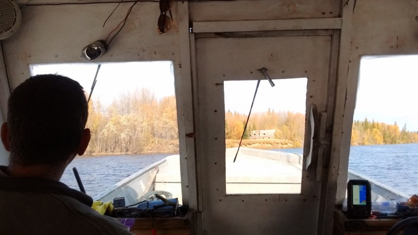 Looking at the remains of Holikachuk, from which residents moved to establish Grayling about 1964