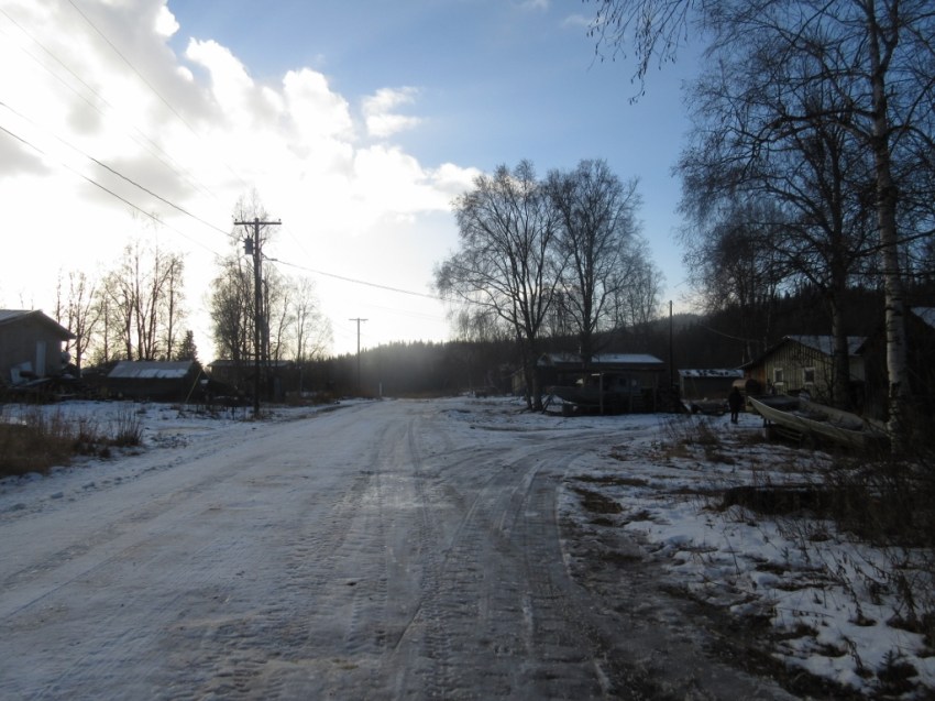 Road view from the house, going south toward the airport