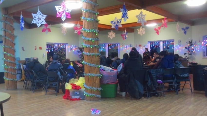 Christmas service in the Grayling Tribal Hall. It was a nice evening of singing, Scripture reading, and a devotional by James about the humility of Mary and Jesus in the Christmas story. We had planned to hold services in some of the surrounding villages, but weather did not permit us to fly.